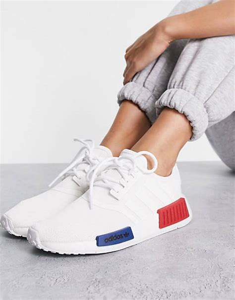 adidas nmd weiß mit rot blauen blöcken|adidas nmd schuhe herren.